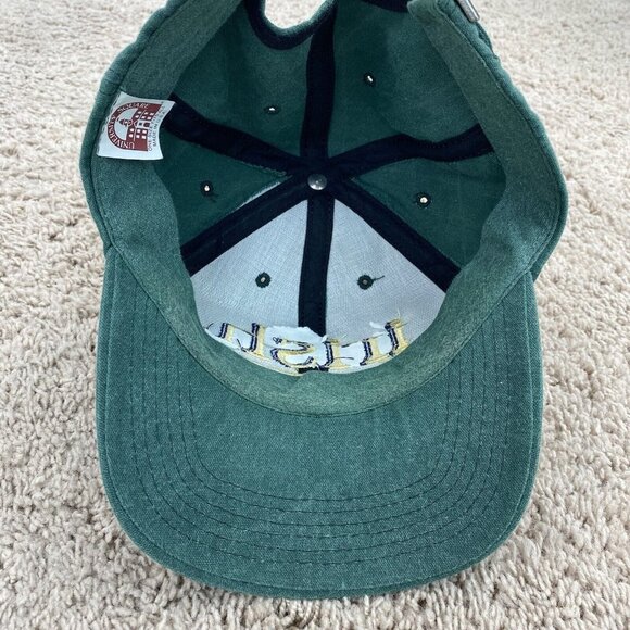 Vtg Notre Dame Fighting Irish Hat University Square Green Strapback Cap USA Made - Picture 6 of 8